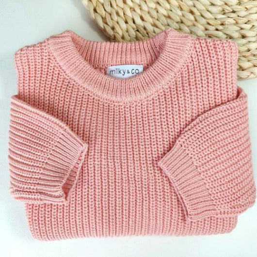 Pull maille rose