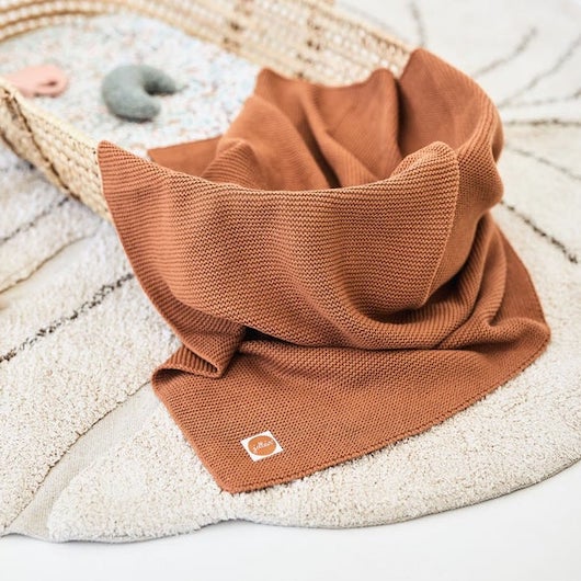 Couverture Tricot caramel