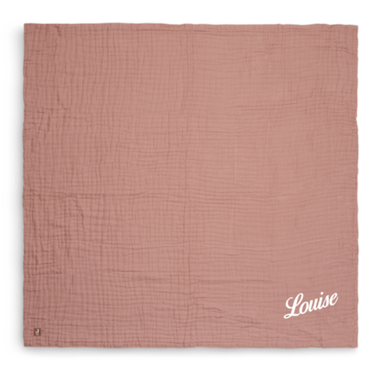 Couverture gaze de coton rose personnalisable 75 cm