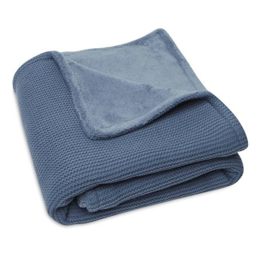 Couverture maille polaire bleue personnalisée