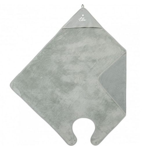 Cape de bain tablier vert gris