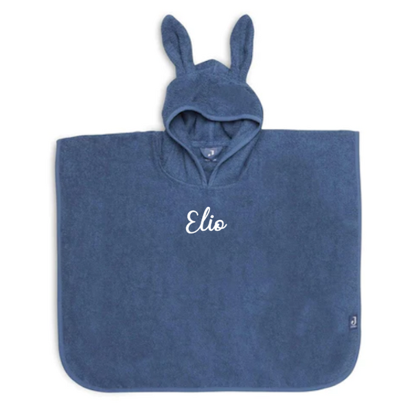 Poncho de bain lapin bleu